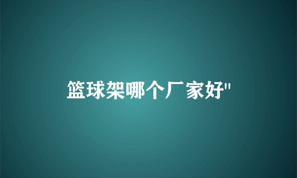 篮球架哪个厂家好