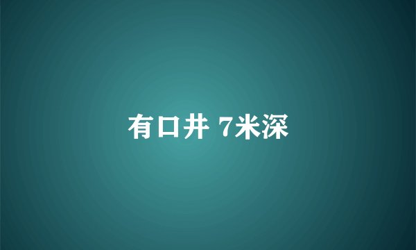 有口井 7米深
