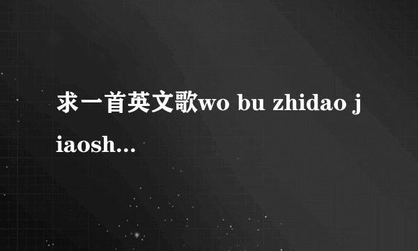 求一首英文歌wo bu zhidao jiaosha其中一句 could you give me more chance,i won't let you down this time,could you believe in me