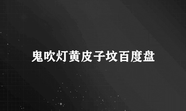 鬼吹灯黄皮子坟百度盘