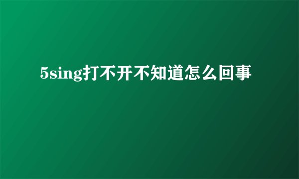 5sing打不开不知道怎么回事