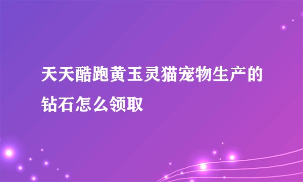 天天酷跑黄玉灵猫宠物生产的钻石怎么领取