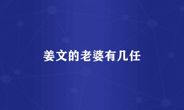 姜文的老婆有几任