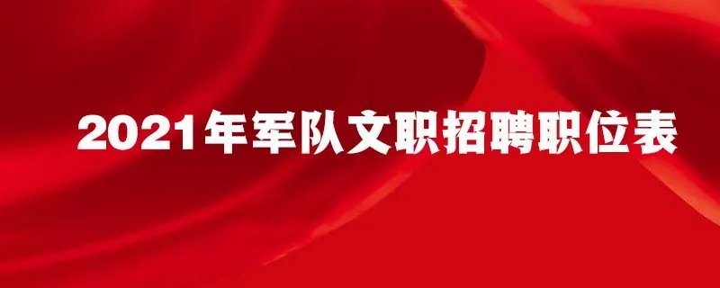 2021年军队文职招聘职位表