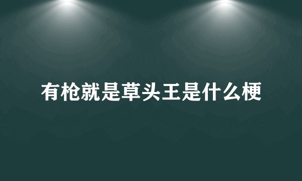 有枪就是草头王是什么梗