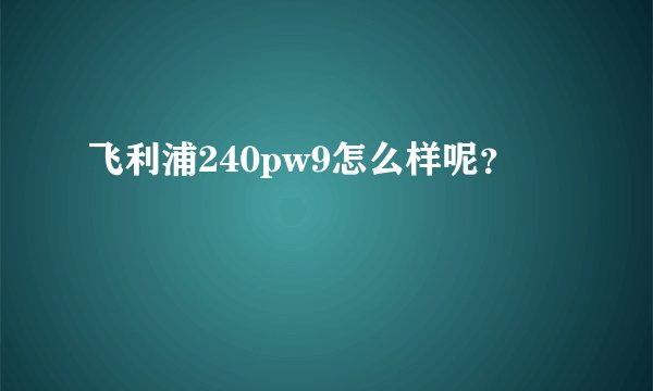 飞利浦240pw9怎么样呢？