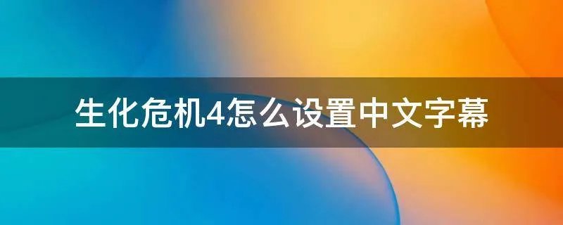生化危机4怎么设置中文字幕