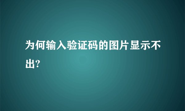 为何输入验证码的图片显示不出?