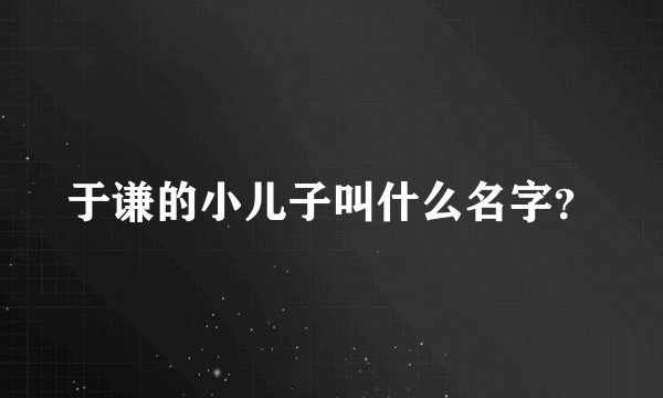 于谦的小儿子叫什么名字？