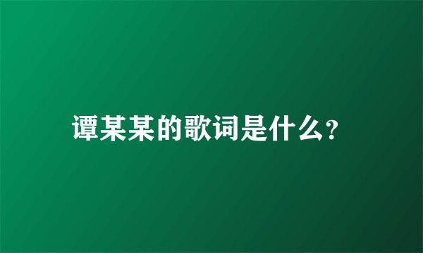 谭某某的歌词是什么？