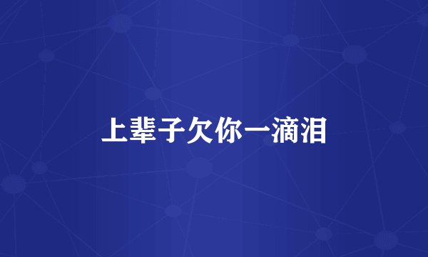 上辈子欠你一滴泪