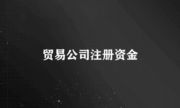 贸易公司注册资金