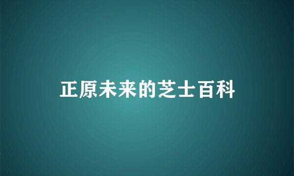 正原未来的芝士百科