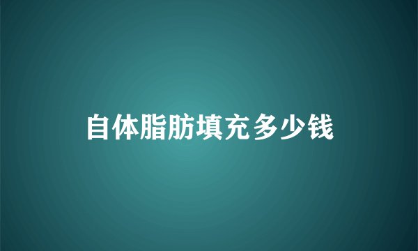 自体脂肪填充多少钱