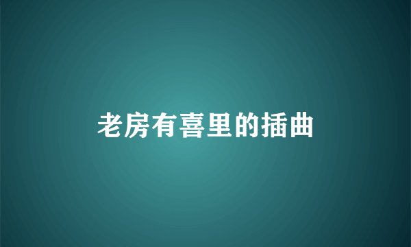 老房有喜里的插曲