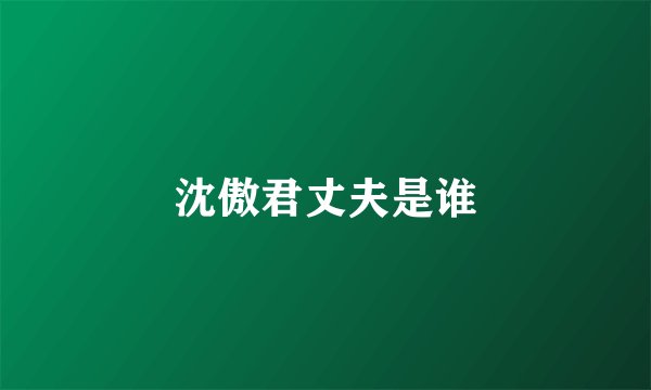 沈傲君丈夫是谁