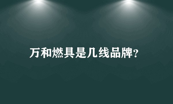 万和燃具是几线品牌？