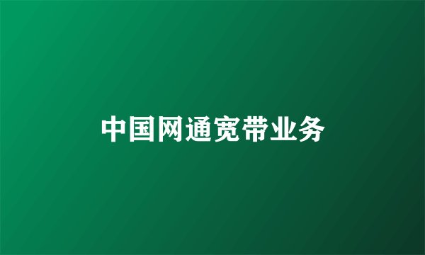 中国网通宽带业务
