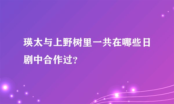 瑛太与上野树里一共在哪些日剧中合作过？
