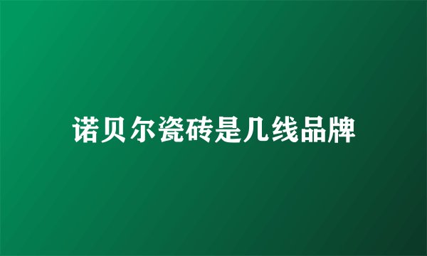诺贝尔瓷砖是几线品牌