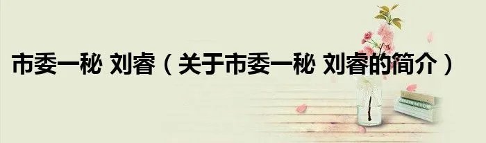 市委一秘 刘睿（关于市委一秘 刘睿的简介）