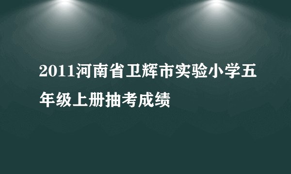 2011河南省卫辉市实验小学五年级上册抽考成绩