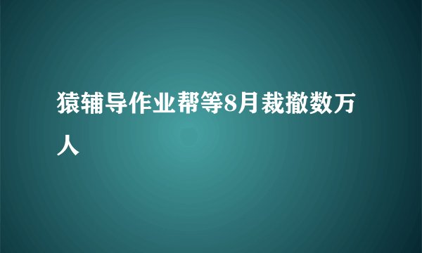 猿辅导作业帮等8月裁撤数万人