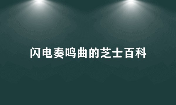 闪电奏鸣曲的芝士百科