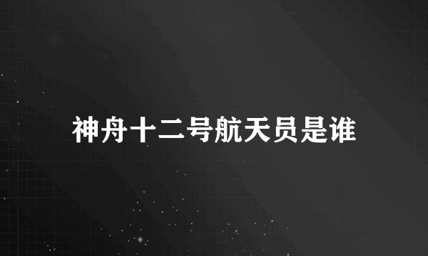 神舟十二号航天员是谁