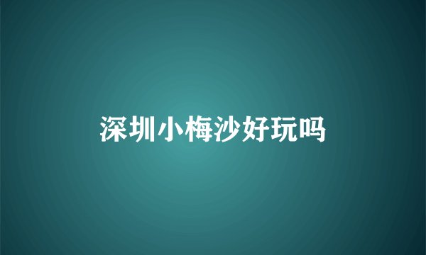 深圳小梅沙好玩吗