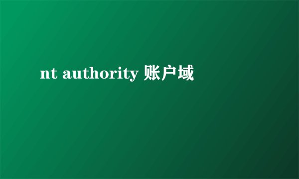nt authority 账户域