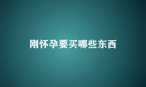 刚怀孕要买哪些东西