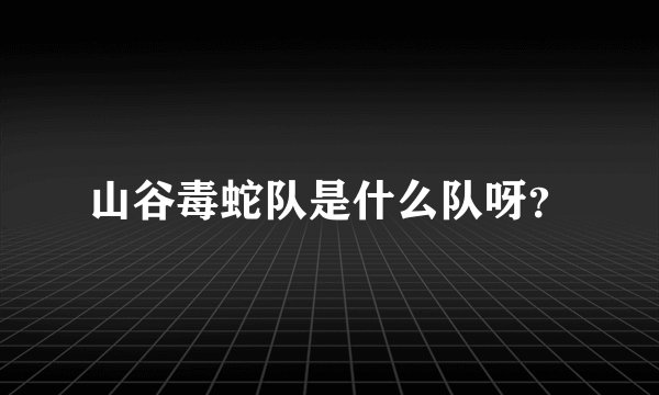 山谷毒蛇队是什么队呀？