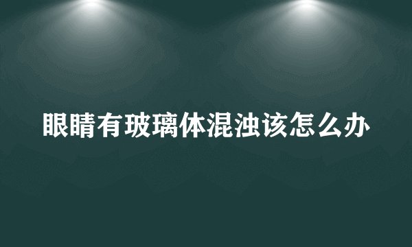 眼睛有玻璃体混浊该怎么办