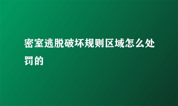 密室逃脱破坏规则区域怎么处罚的
