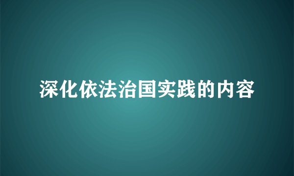 深化依法治国实践的内容
