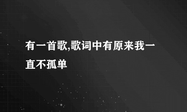 有一首歌,歌词中有原来我一直不孤单