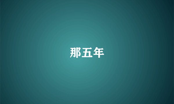 那五年