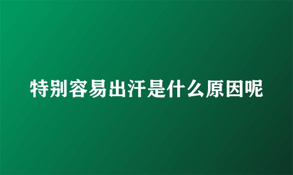 特别容易出汗是什么原因呢