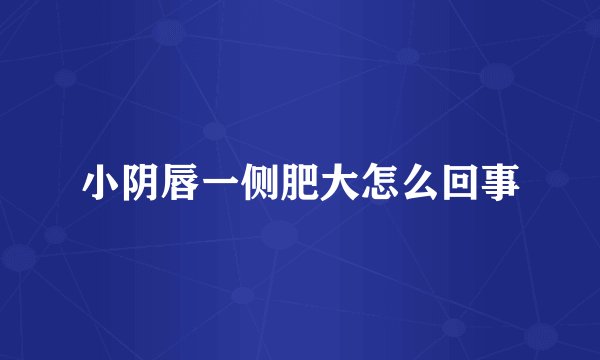 小阴唇一侧肥大怎么回事