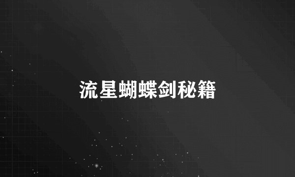 流星蝴蝶剑秘籍