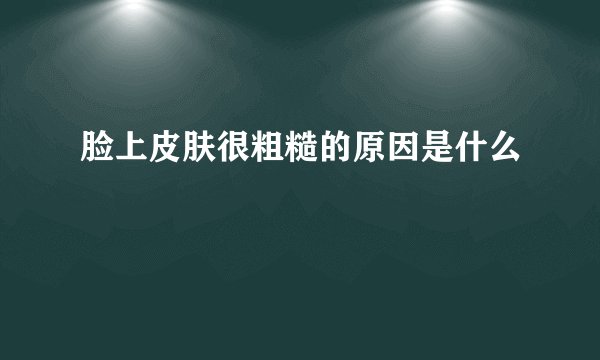 脸上皮肤很粗糙的原因是什么