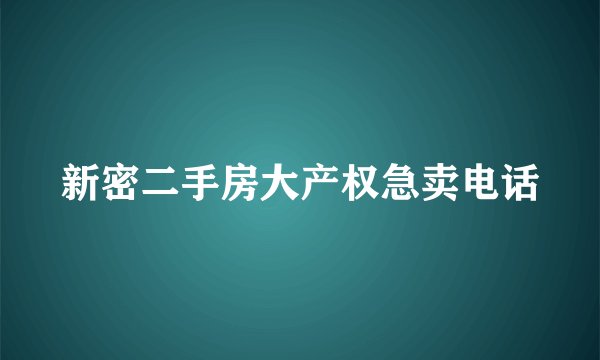新密二手房大产权急卖电话