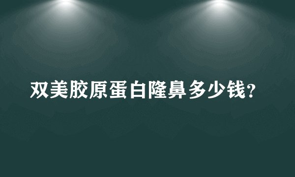 双美胶原蛋白隆鼻多少钱？