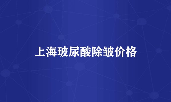 上海玻尿酸除皱价格