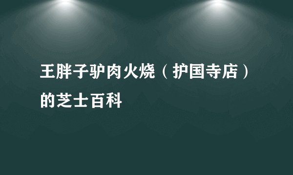 王胖子驴肉火烧（护国寺店）的芝士百科