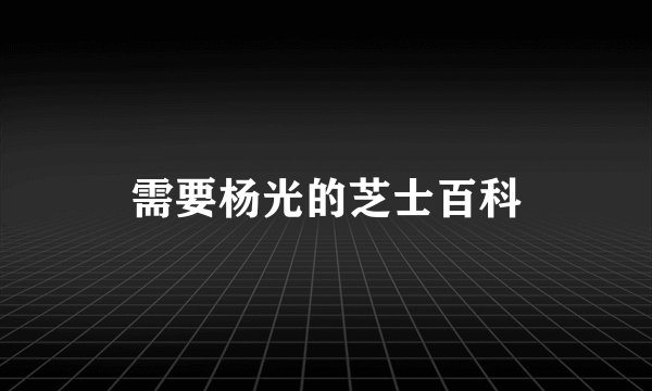 需要杨光的芝士百科