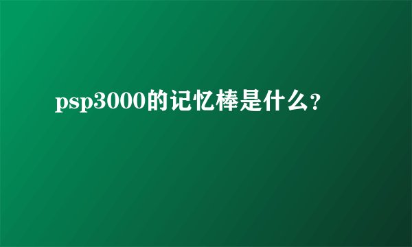 psp3000的记忆棒是什么？