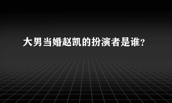大男当婚赵凯的扮演者是谁？
