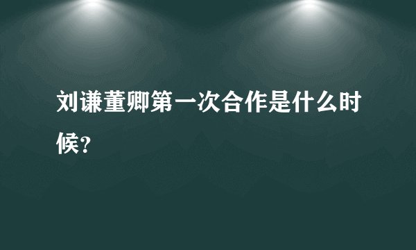 刘谦董卿第一次合作是什么时候？